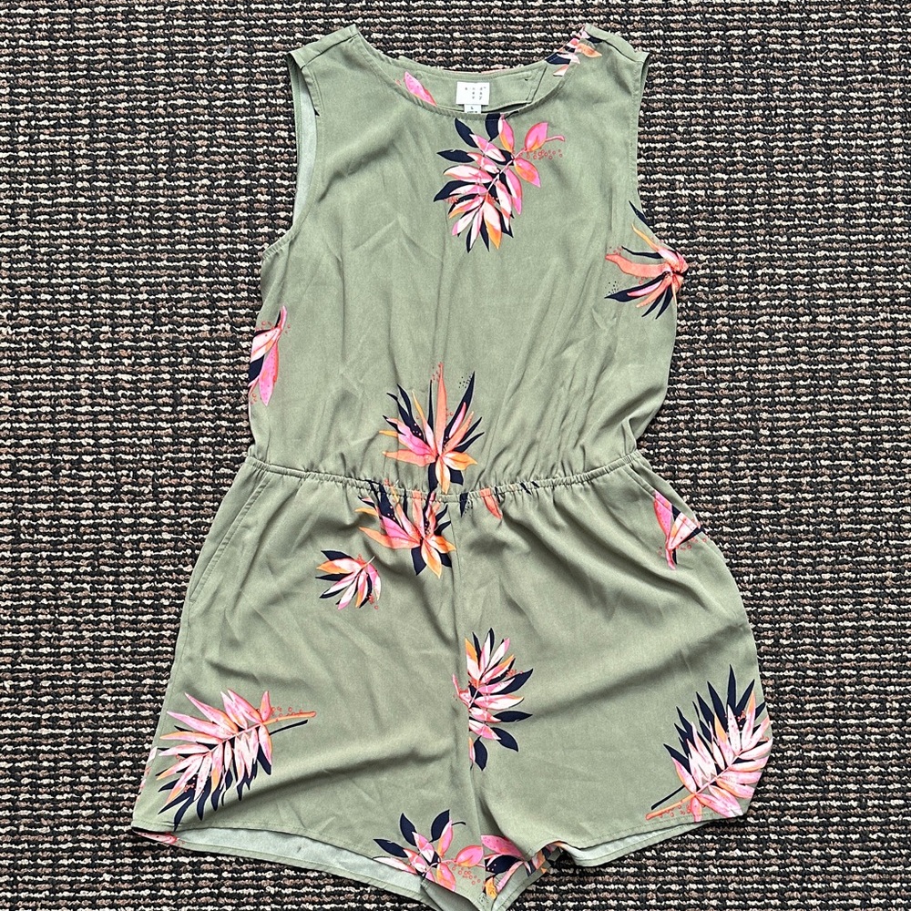 A New Day Olive Floral Jumpsuit